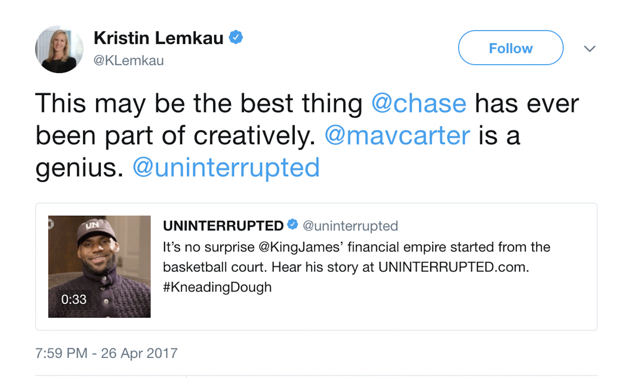 Chase Kneading Dough Clios