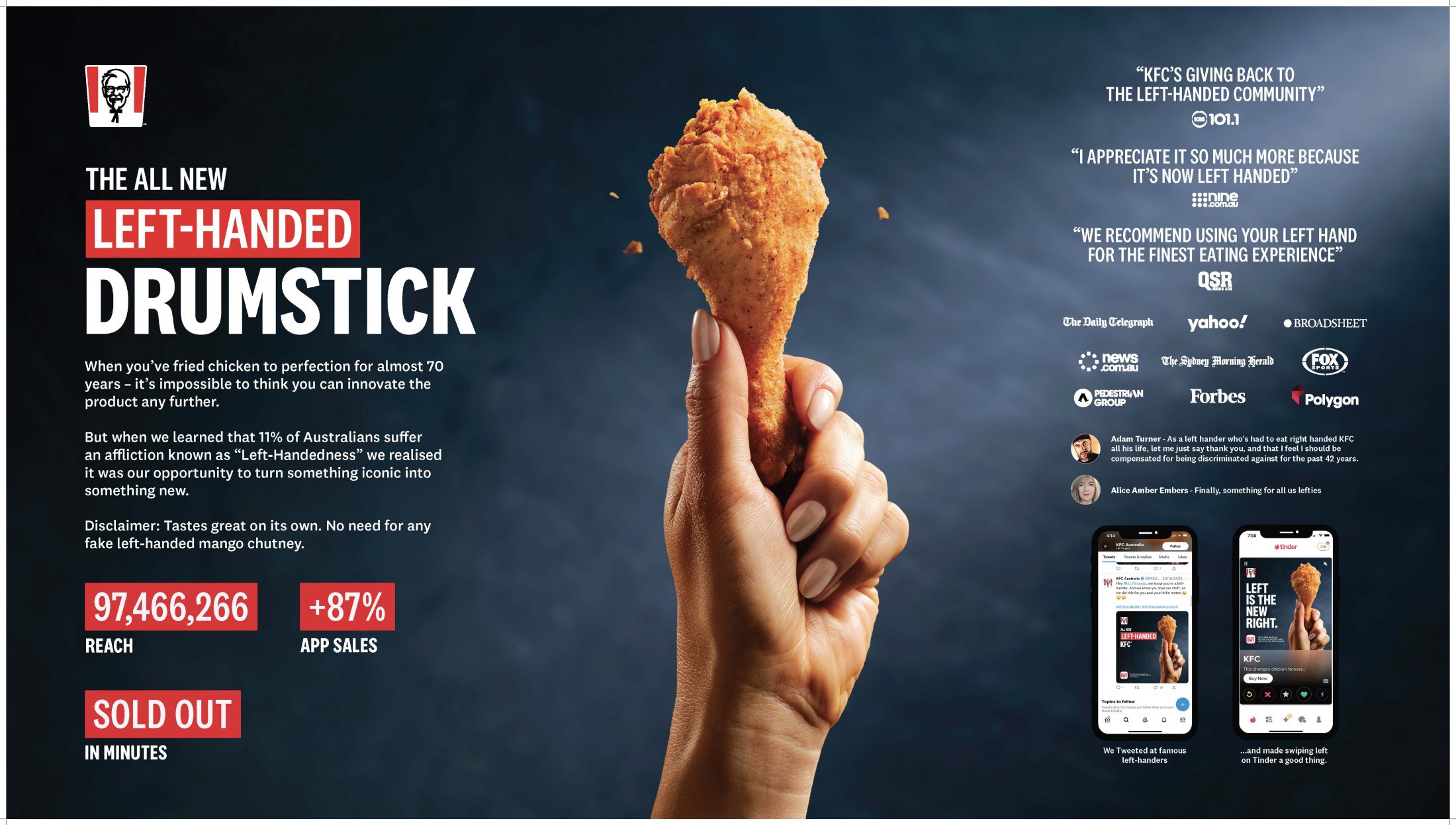 KFC Australia LeftHanded Drumstick Clios